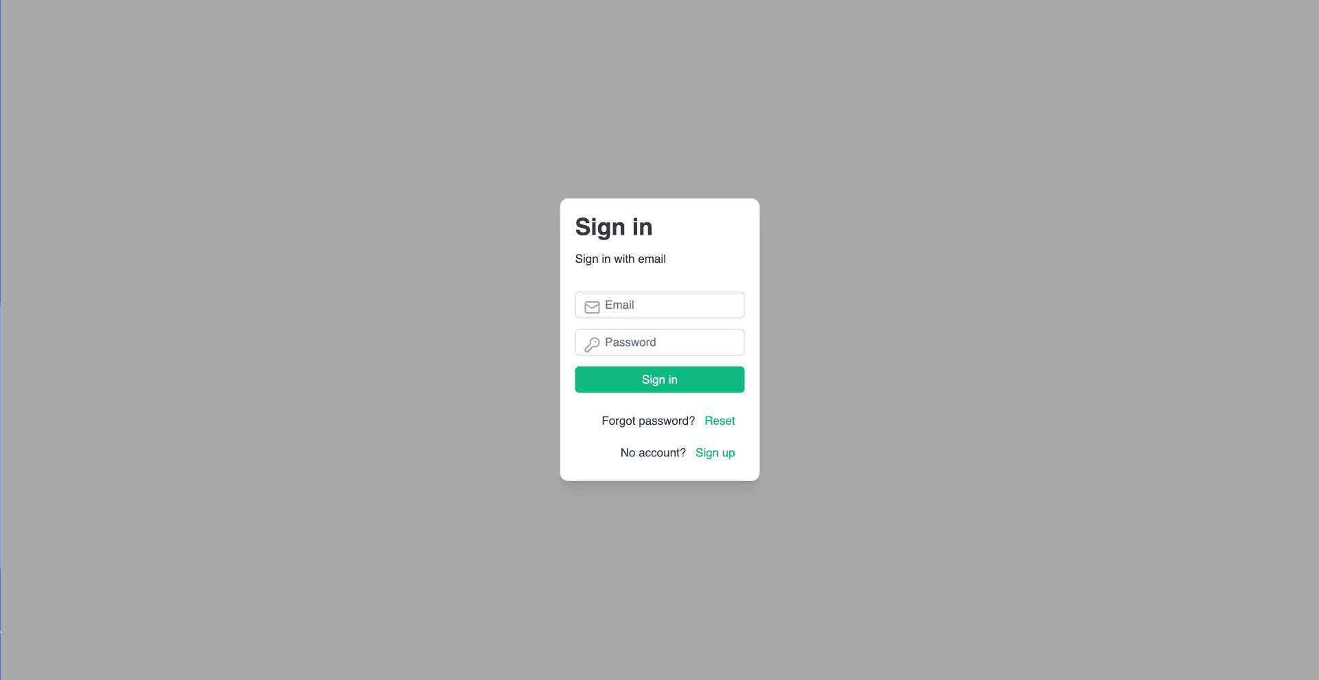 Sign up form